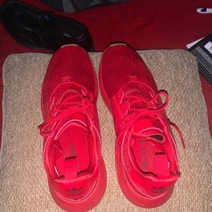 Men Adidas red tennis shoes